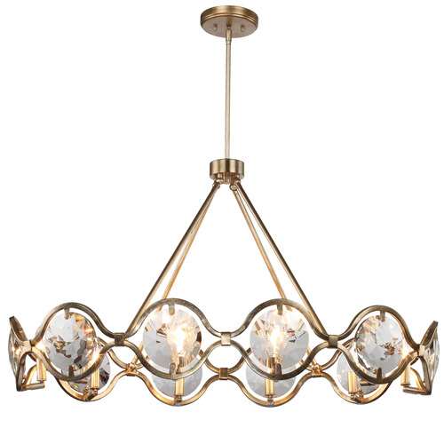 Crystorama Lighting Quincy Linear Chandelier in Distressed Twilight by Crystorama Lighting QUI-7629-DT