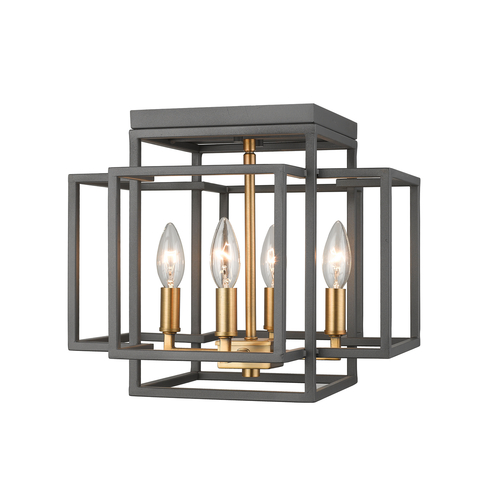 Z-Lite Titania Bronze & Olde Brass Flush Mount by Z-Lite 454F-BRZ-OBR