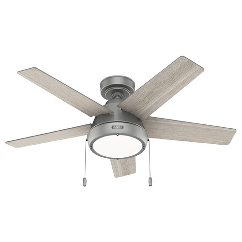 Hunter Fan Company Burroughs Matte Silver LED Ceiling Fan by Hunter Fan Company 51384