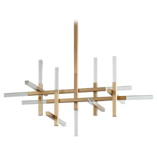 Atlantis 42-Inch Linear Chandelier in Aged Brass by Oxygen Lighting