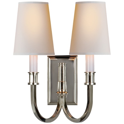 Visual Comfort Signature Collection Thomas OBrien Modern Library Sconce in Nickel by Visual Comfort Signature TOB2328PNNP