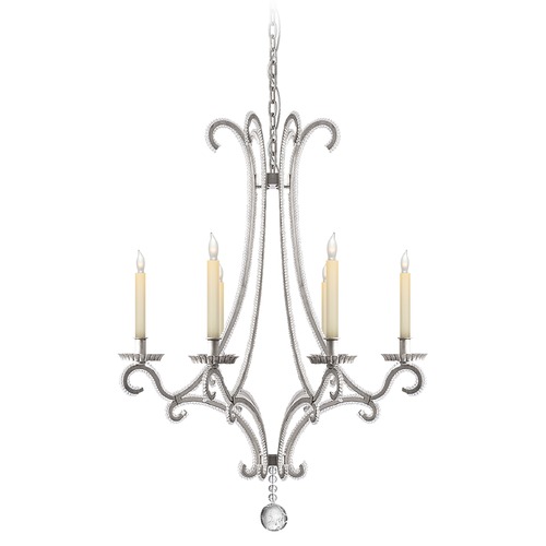 Visual Comfort Signature Collection E.F. Chapman Oslo Chandelier in Silver Leaf by Visual Comfort Signature CHC1552BSLCG
