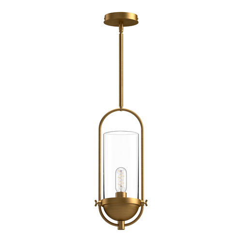 Alora Lighting Alora Lighting Cyrus Aged Gold Mini-Pendant Light with Cylindrical Shade PD539018AGCL