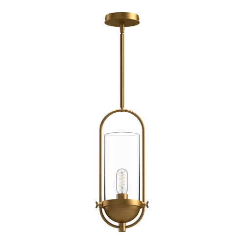 Alora Lighting Cyrus Aged Gold Mini-Pendant Light with Cylindrical Shade