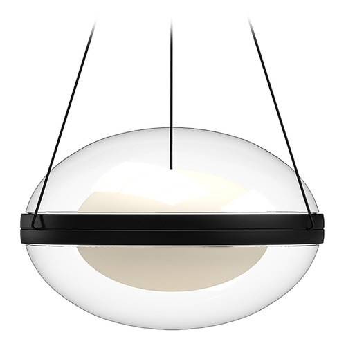 Kuzco Lighting Virgo Black LED Pendant Light with Oval Shade