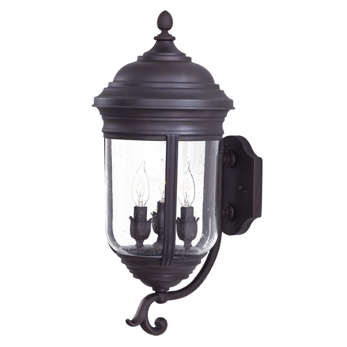 Minka Lavery Outdoor Wall Light with Clear Glass in Roman Bronze by Minka Lavery 8815-57