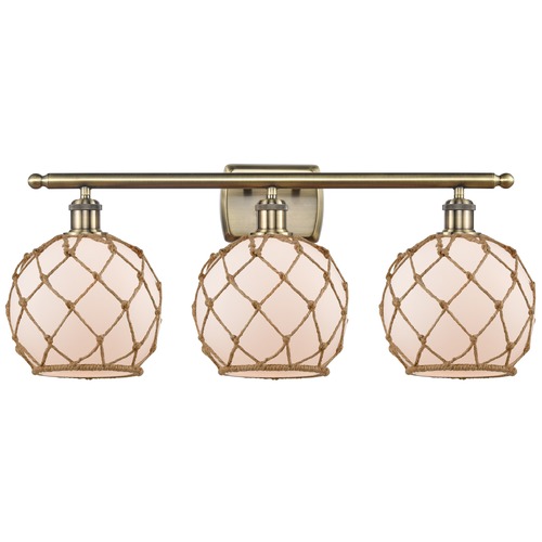 Innovations Lighting Farmhouse Rope Antique Brass Bathroom Light by Innovations Lighting 516-3W-AB-G121-8RB
