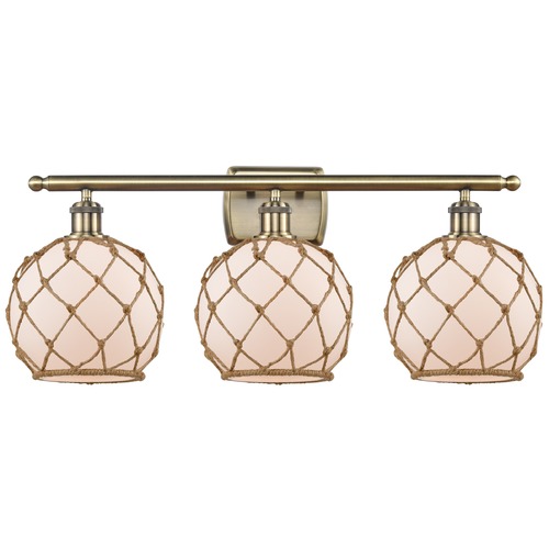 Innovations Lighting Innovations Lighting Farmhouse Rope Antique Brass Bathroom Light 516-3W-AB-G121-8RB