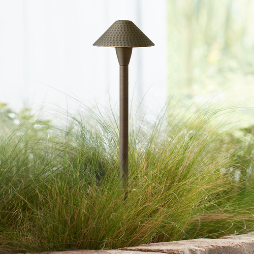 Hardy Island 23.25-Inch Hammered LED Path Light in Bronze by Hinkley Lighting