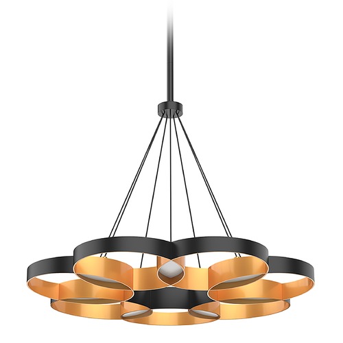 Maestro 25.75-Inch LED Chandelier in Black & Gold by Kuzco Lighting