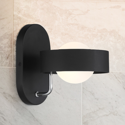 George Kovacs Lighting Lift Off Bathroom Sconce in Coal & Polished Nickel by George Kovacs P1561-729