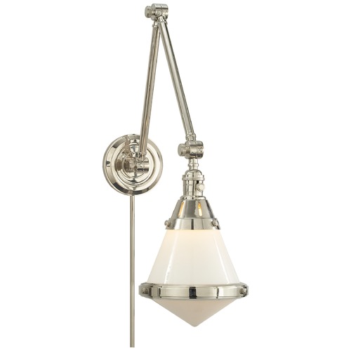 Thomas OBrien Gale Library Light in Polished Nickel by Visual Comfort Signature