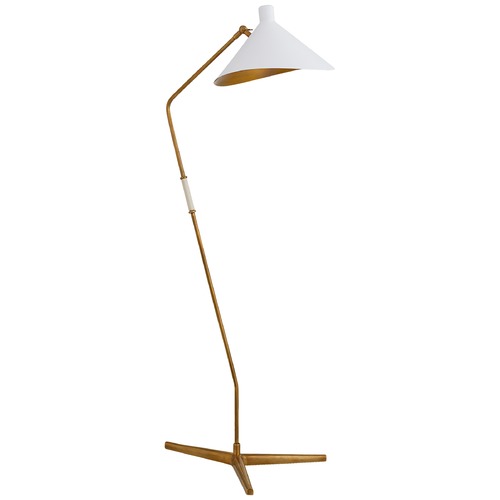 Visual Comfort Signature Collection Aerin Mayotte Large Offset Floor Lamp in Brass by Visual Comfort Signature ARN1013HABWHT