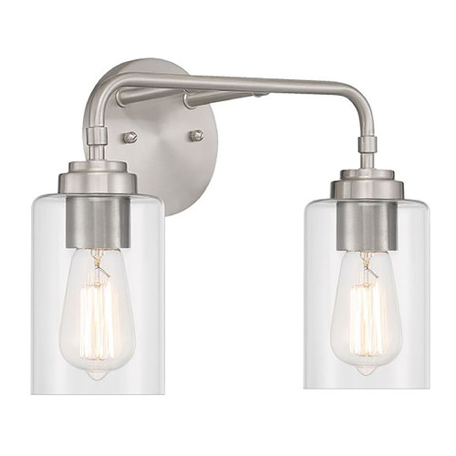 Stowe Brushed Polished Nickel Bathroom Light by Craftmade Lighting