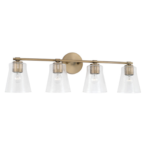 Baker 31.75-Inch Vanity Light in Aged Brass by HomePlace by Capital Lighting