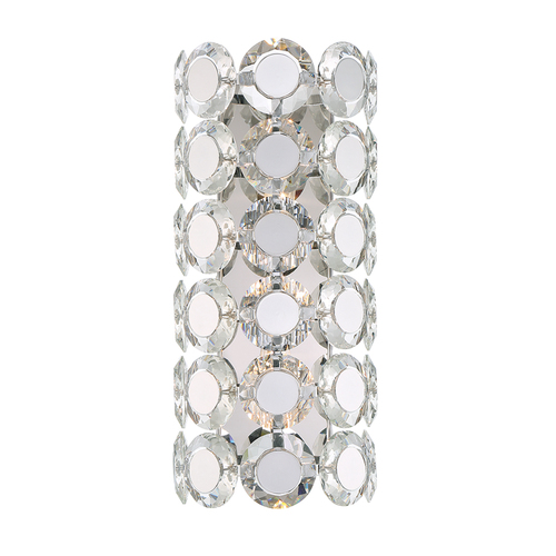Perrene 2-Light Crystal Wall Sconce in Chrome by Eurofase Lighting