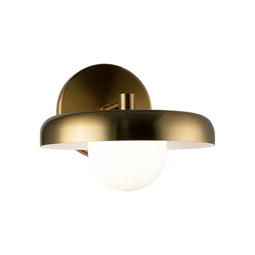 Matteo Lighting Creston Aged Gold Brass LED Sconce by Matteo Lighting W34401AGOP