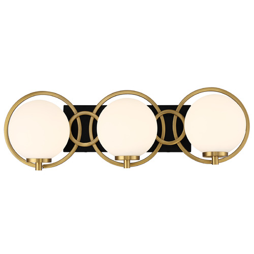 Savoy House Lighting Alhambra Matte Black with Warm Brass Bathroom Light