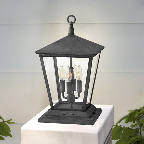 Hinkley Trellis 4-Light Aged Zinc Post Light by Hinkley Lighting 1437DZ