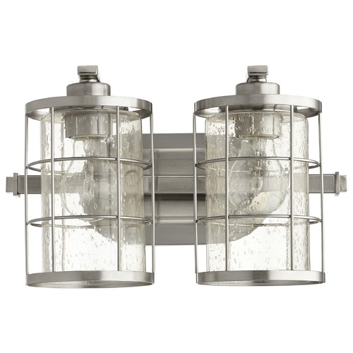 Quorum Lighting Ellis Satin Nickel Bathroom Light by Quorum Lighting 5364-2-65