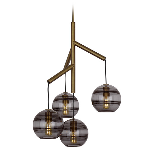 Sean Lavin Sedona Single LED Chandelier in Aged Brass by Visual Comfort Modern