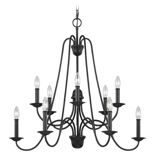 Generation Lighting Boughton Antique Forged Iron Chandelier by Generation Lighting F3206/10AF