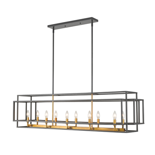 Z-Lite Titania Bronze & Olde Brass Linear Light by Z-Lite 454-54L-BRZ-OBR