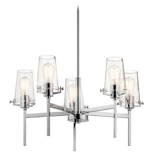 Kichler Lighting Alton 5-Light Chrome Chandelier with Clear Seeded Glass Shade by Kichler Lighting 43694CH