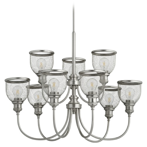 Quorum Lighting Omni Satin Nickel Chandelier by Quorum Lighting 6212-9-65