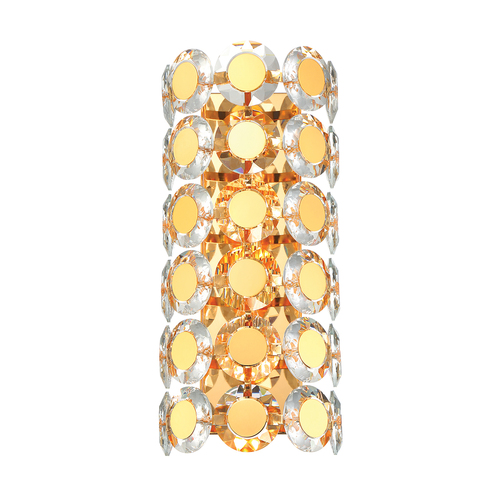 Perrene 2-Light Crystal Wall Sconce in Gold by Eurofase Lighting