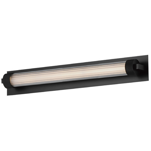 Doric Black LED Vertical Bathroom Light by ET2 Lighting
