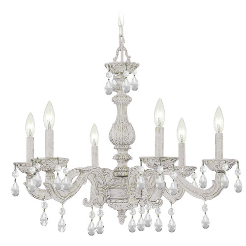 Crystorama Lighting Paris Market Antique White Crystal Chandelier