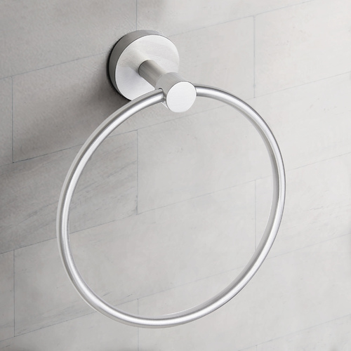 Seattle Hardware Co Prelude Satin Nickel 6.875-Inch Towel Ring