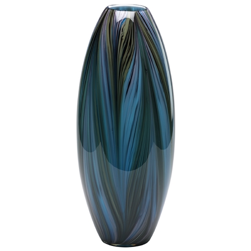 Peacock Multi Colored Blue Vase by Cyan Design