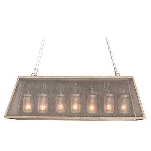 Kalco Lighting Kalco Highland Country Iron Island Light with Cylindrical Shade 500060CI