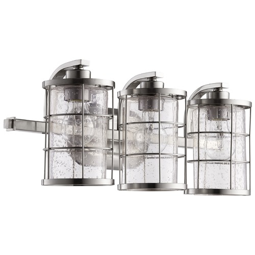 Ellis Satin Nickel Bathroom Light by Quorum Lighting