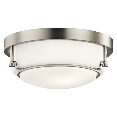 Transitional Flush Mount Light Brushed Nickel Belmont by Kichler Lighting