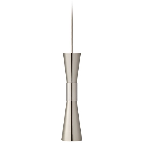 Visual Comfort Signature Collection Aerin Clarkson Narrow Pendant in Polished Nickel by Visual Comfort Signature ARN5032PNPN