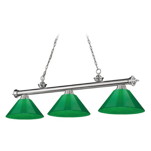 Z-Lite Cordon Brushed Nickel Billiard Light by Z-Lite 2306-3BN-PGR