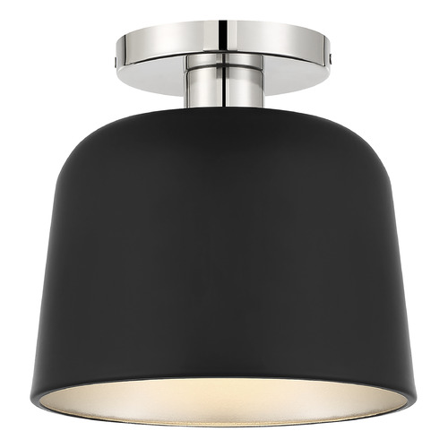 Meridian 9-Inch Wide Semi-Flush Mount in Black & Polished Nickel by Meridian M60067MBKPN