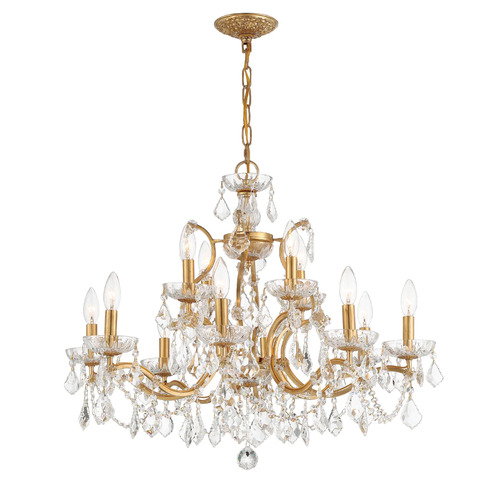Crystorama Lighting Filmore 12-Light Chandelier in Antique Gold by Crystorama Lighting 4456-GA-CL-MWP
