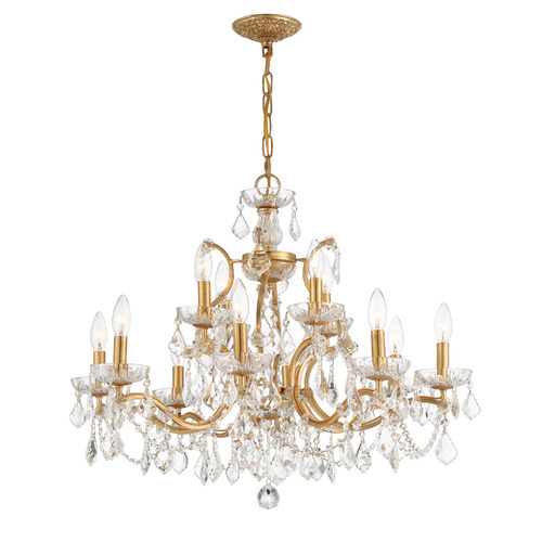 Filmore 12-Light Chandelier in Antique Gold by Crystorama Lighting