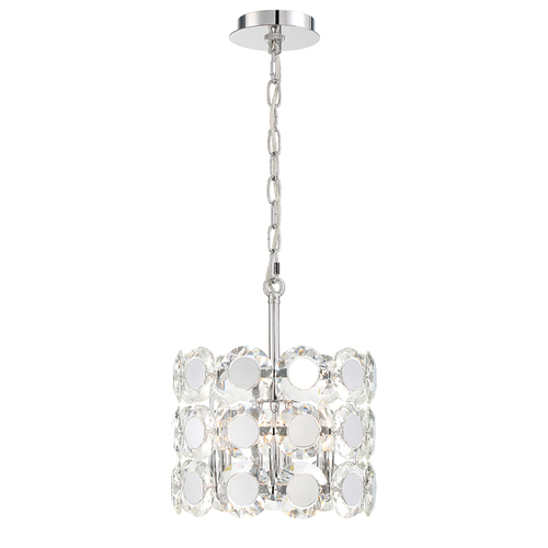 Perrene 3-Light Crystal Chandelier in Chrome by Eurofase Lighting