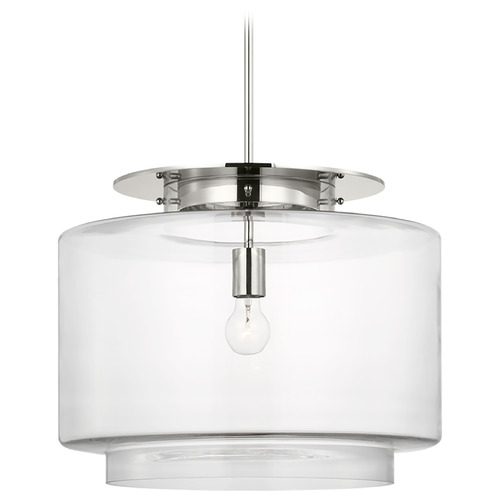 Elias Polished Nickel Clear Glass Chandelier
