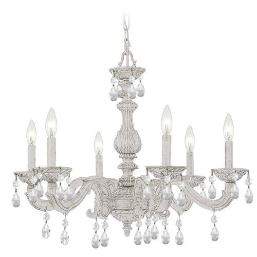 Crystorama Lighting Crystorama Lighting Paris Market Antique White Crystal Chandelier 5036-AW-CL-S
