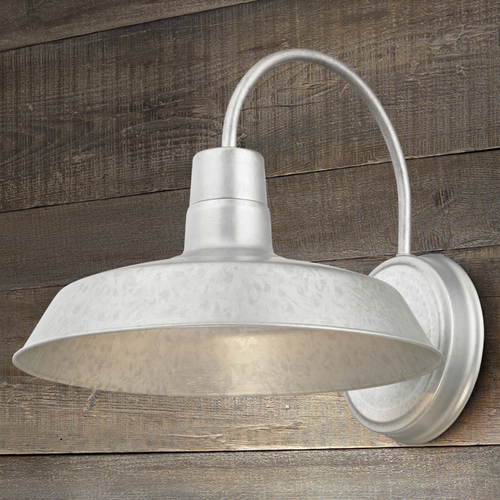 Design Classics Lighting Barn Light Galvanized 12-Inch Wide by Design Classics Lighting 663-GAL
