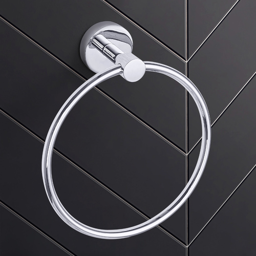 Seattle Hardware Co Prelude Chrome 6.875-Inch Towel Ring