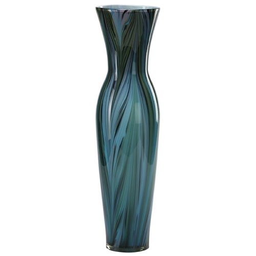 Peacock Feather Multi Colored Blue Vase by Cyan Design