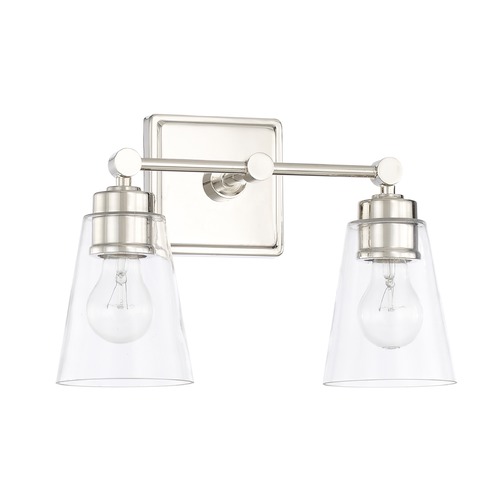 Rory 14-Inch Vanity Light in Polished Nickel by Capital Lighting
