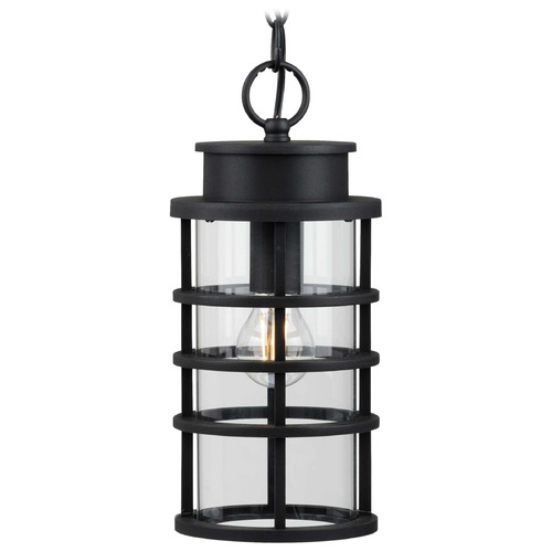 Progress Lighting Port Royal Textured Black Outdoor Hanging Light